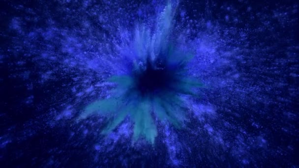 Super Slow Motion Blue Powder Explosion Filmed High Speed Cinema — Stock Video