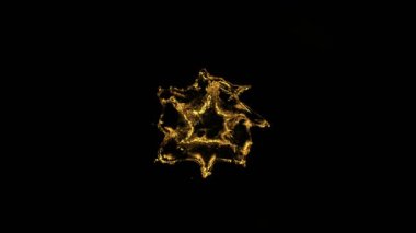 Siyah arka planda izole edilmiş altın sıvının çok yavaş sıçraması. Yüksek hızlı sinema kamerası, 1000 fps..