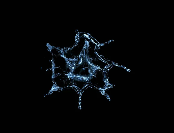 Вода Брызги Изолированы Черном Фоне Абстрактный Шпай — стоковое фото
