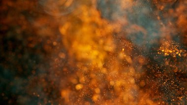 Kıvılcımlar saçan ateş alevleri. Bulanık bileşimi.