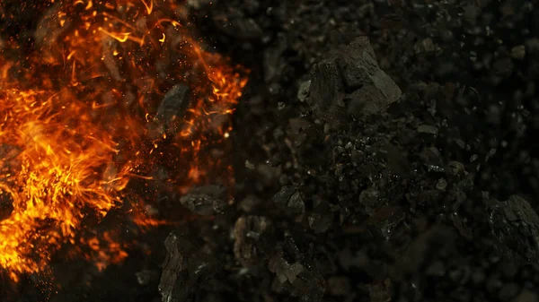 화재로 석탄을 태우고 연소에 — 스톡 사진