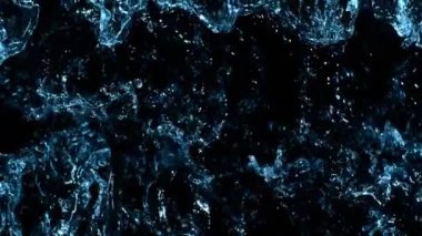 Detaylı Karanlık Su Dalgalarının Süper Yavaş Hareketi. High Speed Cinema Camera 'da çekildi, 1000 fps. En İyi Çekim Bileşimi, Siyah Arkaplanda İzole Edildi.