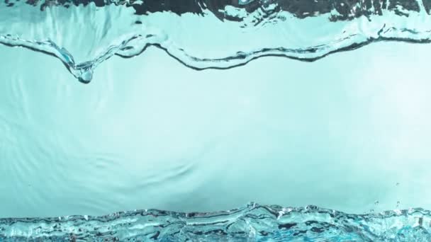 Супер Повільний Рух Блакитних Водних Хвиль Деталях Фільм Знятий Студії — стокове відео