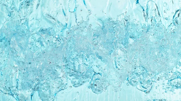 Abstract Water Splashes Isolated Blue Background Freeze Motion Overhead Composition — Stock Photo, Image