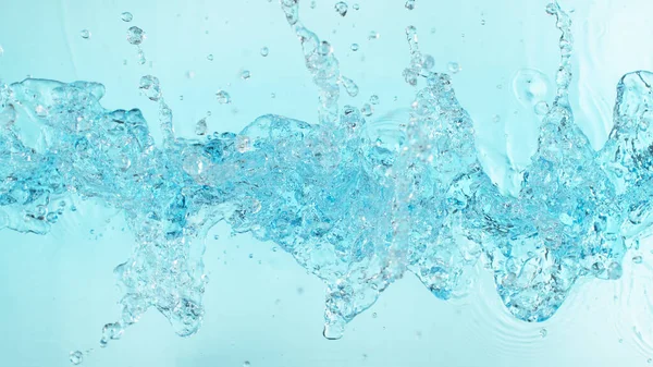 Salpicos Água Abstratos Isolados Fundo Azul Congelar Movimento Composição Aérea — Fotografia de Stock
