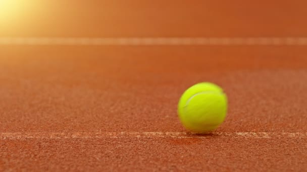 Mouvement Super Lent Frapper Balle Tennis Ligne Faible Profondeur Mise — Video