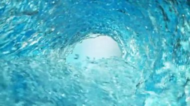 Su Sıçratan Su Dalgasının Süper Yavaş Hareketi Tünel Şekli Oluşturuyor. Yüksek Hız Sinema Kamerası, 1000 fp..