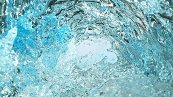 Textura Superfície Água Espirrando Forma Túnel Fundo Abstrato Bebida Movimento — Fotografia de Stock
