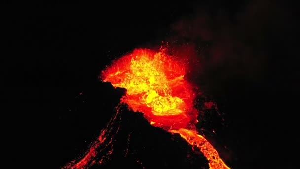 Αεροφωτογραφία Του Ηφαιστείου Litli Hrtur Eruption Ισλανδία 2023 Fagradalsfjall Κηφήνας — Αρχείο Βίντεο