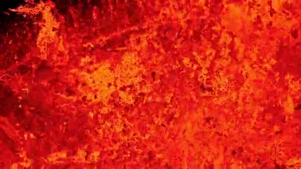 Gedetailleerde Weergave Van Het Uitbarsten Van Vulkaan Met Lava Exploderende — Stockvideo