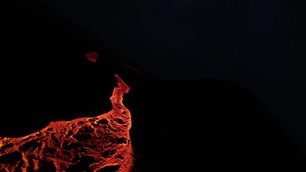 Dramatisk Fpv Drönare Panoramabilder Vulkanutbrott Island 2023 Litlihrtur Fagradalsfjall Lava — Stockvideo