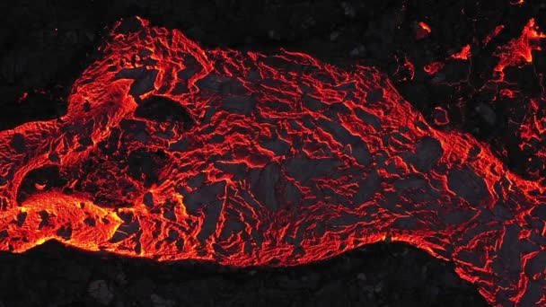 Litli Hrtur Volkanı Yüzen Lavlar Hava Panoramik Görüntüleri Zlanda 2023 — Stok video