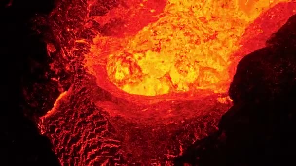 Lav Patlaması Ile Patlayan Volkanın Detaylı Görüntüsü Zlanda 2023 Fagradalsfall — Stok video