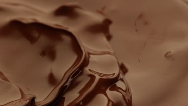 Mouvement Super Lent Des Vagues Chocolat Chaud Fondu Filmé Sur — Video