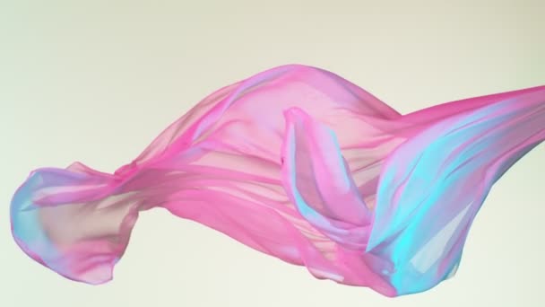 Super Slow Motion Waving Transparent Colored Cloth Inglês Filmado High — Vídeo de Stock