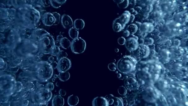 Super Slow Motion Bubbling Blue Water ในรายละเอ แมคโครช อตส วนามธรรม — วีดีโอสต็อก