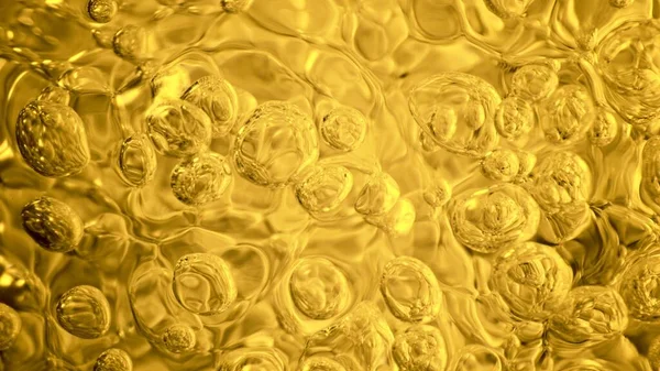 Golden Liquid Bubbles Whisky Eller Cognac Surface Super Makro Skudd – stockfoto