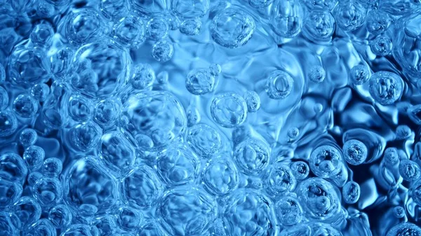 Nestemäiset Kuplat Vedessä Molekyyli Nesteessä Super Makro Shot Yksityiskohtaisen Kuplivaa — kuvapankkivalokuva