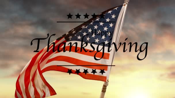Super Zeitlupe Der Wehenden Flagge Der Usa Feiertag Thanksgiving November — Stockvideo