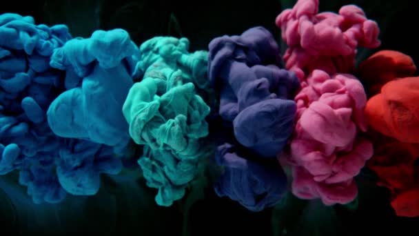 Super Zeitlupe Farbiger Farben Die Sich Wasser Mischen Isoliert Auf Lizenzfreies Stock-Filmmaterial
