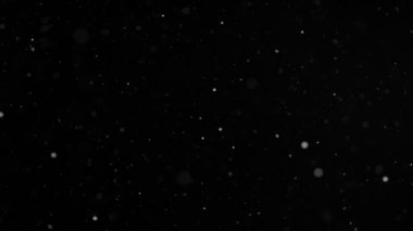 Siyah zemine düşen kar tanelerinin süper yavaş çekimi. Yüksek hızlı sinema kamerası, 1000fps.   