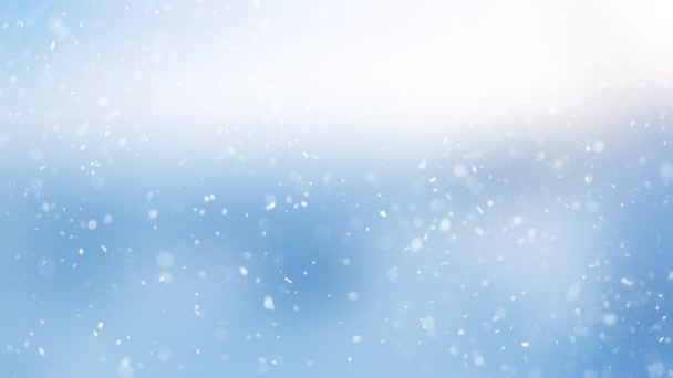Super Câmera Lenta Flocos Neve Caindo Sobre Fundo Borrão Abstrato — Vídeo de Stock