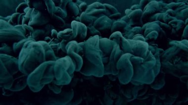 Suya Siyah Boya Karıştırma Süper Yavaş Hareketi. Kara Arkaplan 'da izole edilmiş. Yüksek Hız Sineması Kamerası 'nda çekildi, 1000fps. Hız Rampası Efekti.