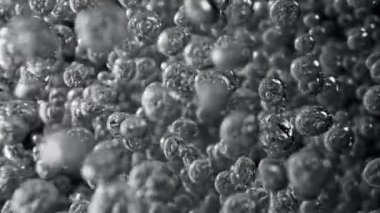 Çok Yavaş Kaynayan Su Hareketi. Ekstrem Makro Vuruş, Soyut Doku. Yüksek Hız Sinema Kamerası, 1000 fp..