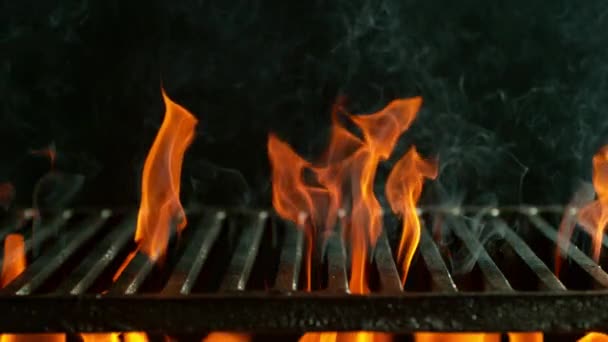 Superzeitlupe Der Flammen Mit Leerem Grillrost Gefilmt Mit High Speed lizenzfreies Stockvideo