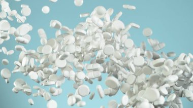 Uçuş hapları tablet kapsülleri renkli arka planda izole edildi. Tıbbi Konsept, Sağlık ve Hastalık. Tıbbi Uyuşturucu Bağımlılığı.