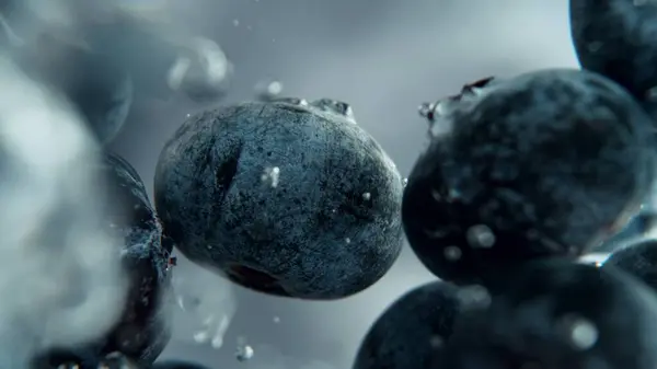 Macro Shot Blueberries Water Vegan Vegetarian Concept Detail Texture Blueberry Stock Image
