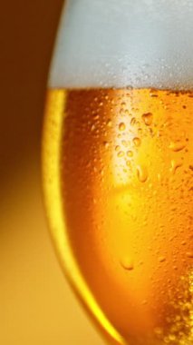 Pint 'e Süper Yavaş Bira Dökümü. High Speed Cinema Camera 'da çekildi, 1000 fps. Dikey Görünüm Oranı.