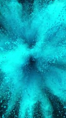 Renkli Toz Patlamasının Süper Yavaş Hareketi. Yüksek Hız Sineması Kamerası 'nda çekildi, 1000fps. Dikey Görünüm Oranı.