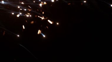 Yanan Havai fişeklerin Süper Yavaş Hareketi Kara Arkaplan 'da izole edildi. Yüksek Hız Sinema Kamerası, 1000fps.