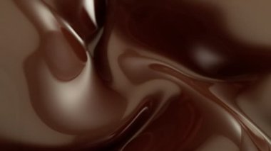 Süper Yavaş Su Sıçratma ve Karıştırma Sıcak Erimiş Çikolata Dalgalar Yaratma Yüksek Hızda Sinema Kamerası, 1000 fps.