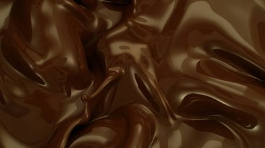 Erimiş Çikolata Sıçratma, Üst Görünüm Kompozisyonu. Sıcak Çikolatayı Dondurma Hareketi, Soyut Arkaplan.