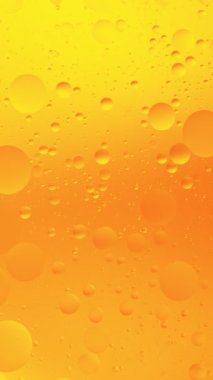 Suda Akan Yağ Kabarcıklarının Yavaş Hareketi. Soyut Renkli Arkaplan. High Speed Cinema Camera 'da çekilmiştir. Dikey Görünüm Oranı.