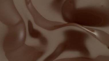 Süper Yavaş Su Sıçratma ve Karıştırma Sıcak Erimiş Çikolata Dalgalar Yaratma Yüksek Hızda Sinema Kamerası, 1000 fps.