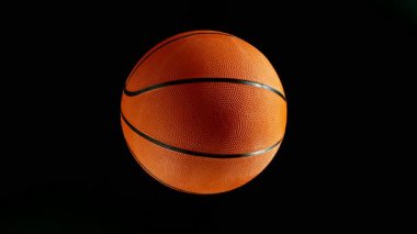 Düşen Basketbol Topu 'nun Süper Yavaş Hareketi ve Pudra Patlaması, Top View. Yüksek Hız Sinema Kamerası, 1000fps.