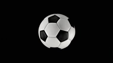 Süper Yavaş Düşen Futbol Topu Renkli Pudra Patlaması, Top View. Yüksek Hız Sinema Kamerası, 1000fps.