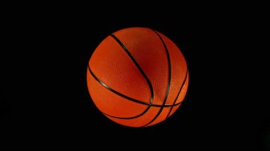 Süper Yavaş Düşen Basketbol Topu Renkli Pudra Patlaması, Top View. Yüksek Hız Sinema Kamerası, 1000fps.