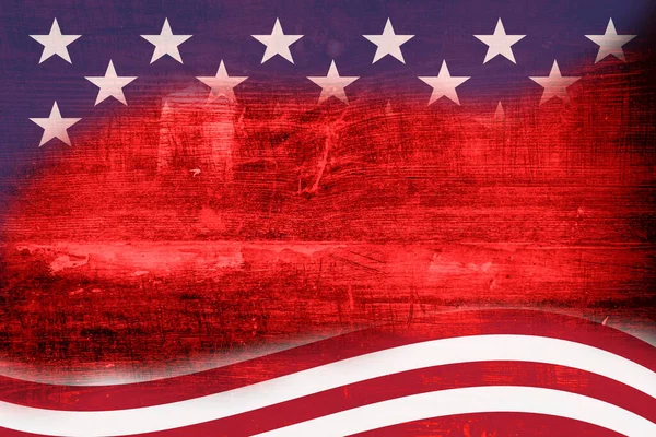 USA background with US flag stars and stripes on wood background for your US or patriotic message