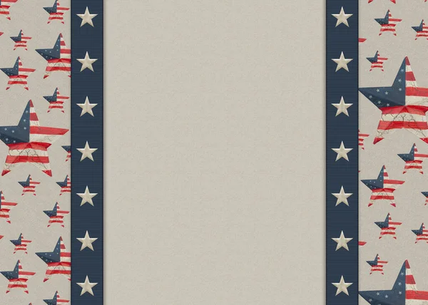 美国边境与复古的美国国旗明星为您的美国或爱国信息 — 图库照片
