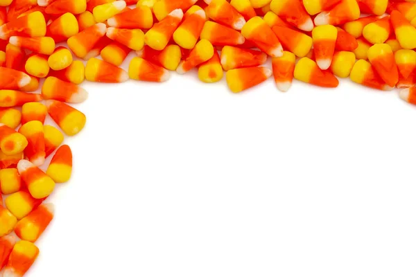 Snoep Maïs Halloween Achtergrond Geïsoleerd Wit Voor Snoep Van Vakantie — Stockfoto