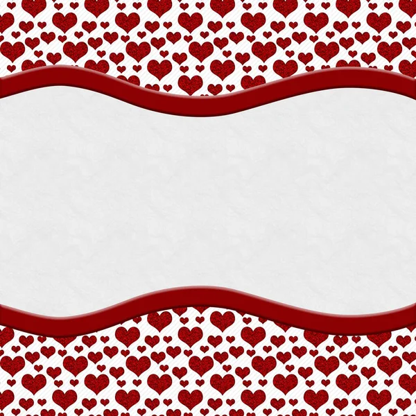 Borda Amor Com Coração Vermelho Branco Com Espaço Cópia Para — Fotografia de Stock