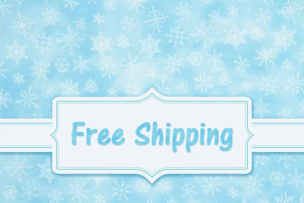 Free Shipping Message Winter Snowflakes Your Holiday Shopping Message — Stock Photo, Image
