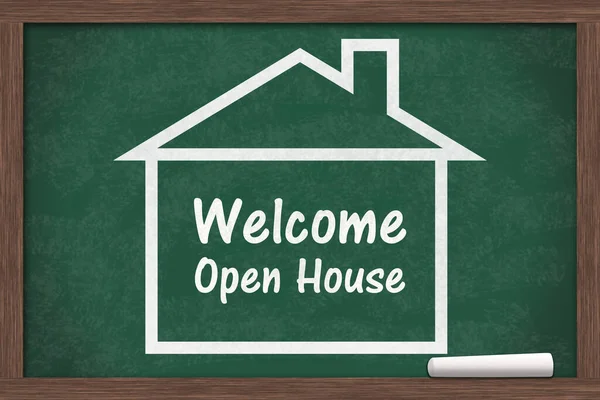 Welcome Open House Message Chalkboard Parent Teacher Conference — Stock Photo, Image