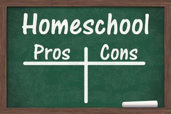 Homeschool Pros Cons Message Chalkboard Making Decision — Stock Photo, Image