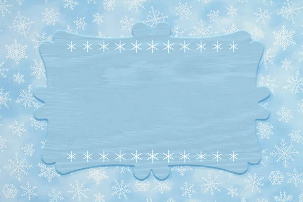 Placa Inverno Branco Fundo Floco Neve Para Seu Inverno Mensagem — Fotografia de Stock