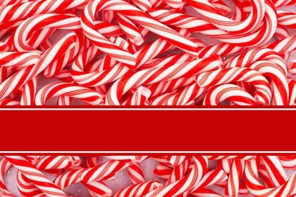 Canna Zucchero Natale Sfondo Con Banner Vostro Messaggio Natale Stagionale — Foto Stock